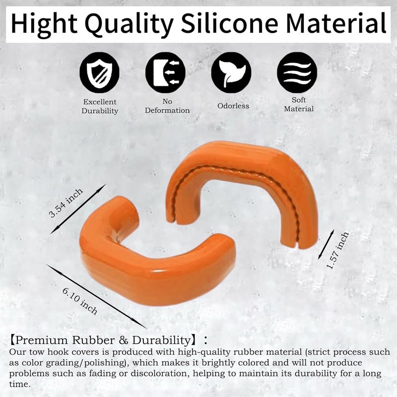 Yinnianets Custom Tow Hook Covers Fits for 2019-2025 RAM 2500/3500,Tow Hitch Cover Car Tow Hooks Compatible with Dodge RAM 2500 and RAM 3500 Accessories 2019-2025 (Orange) - Image 4
